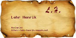 Lehr Henrik névjegykártya
